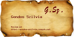 Gondos Szilvia névjegykártya