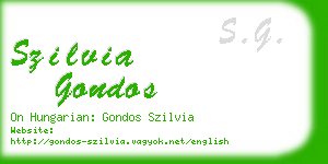 szilvia gondos business card